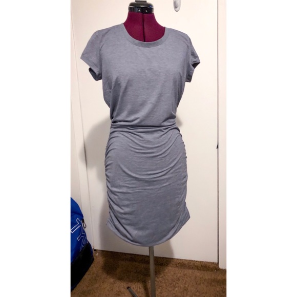 SOLD***Athleta- Grey Knee Length Cinched Dress - Picture 8 of 9